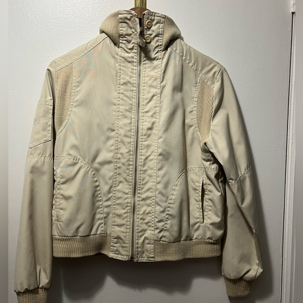 Chic Women's Cream Bomber Jacket